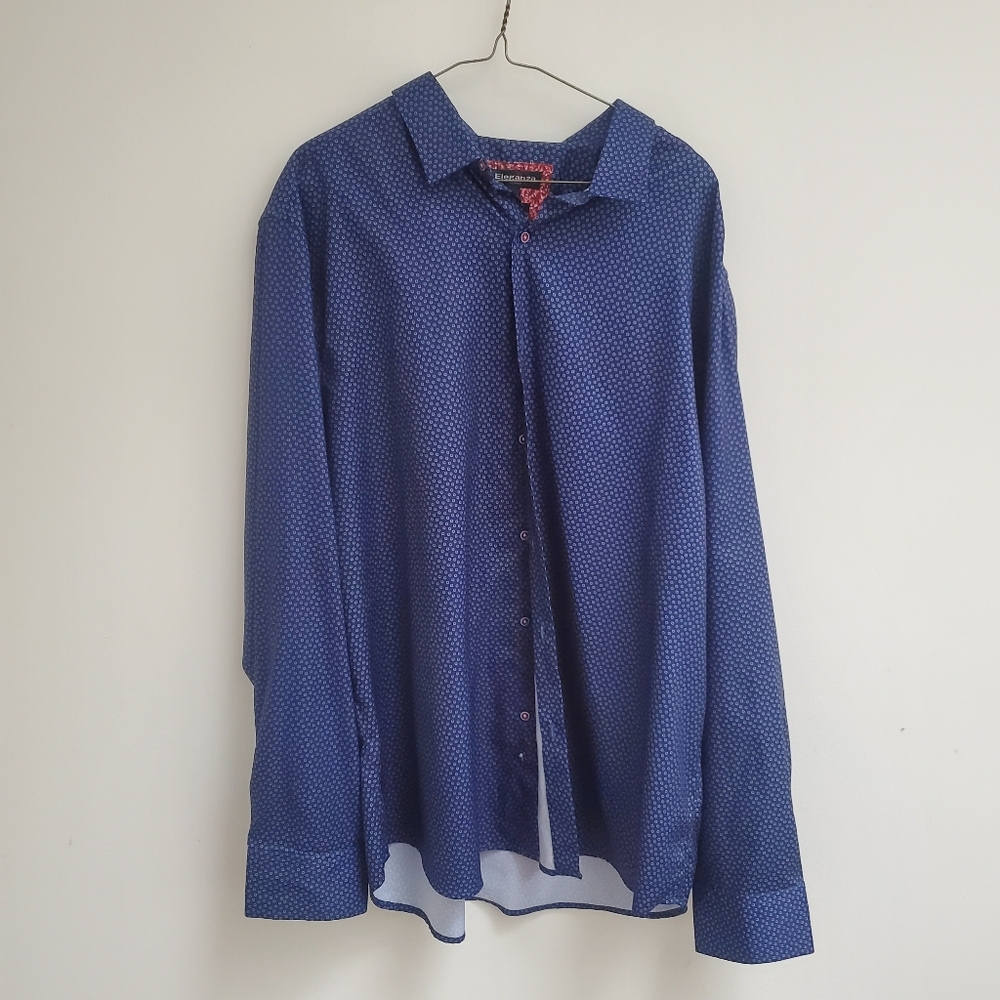 Eleganza Blue Button-Up Shirt Size XXL